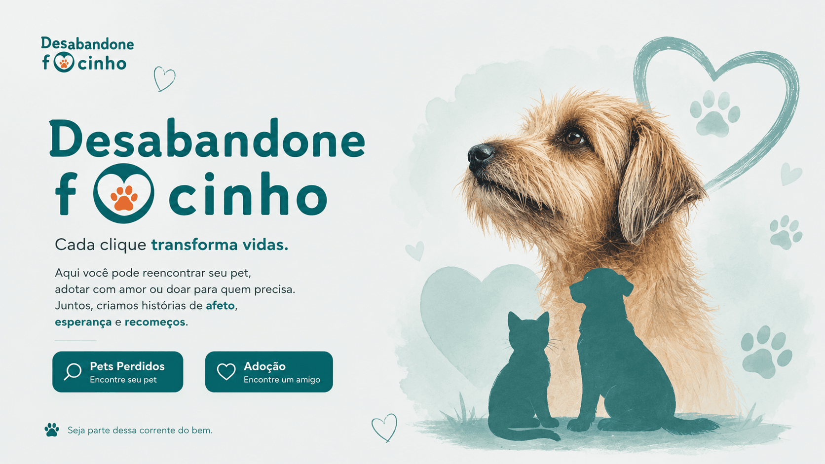 Screenshot do projeto Desabandone Focinhos