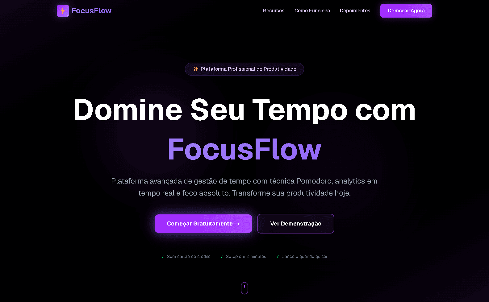 Screenshot do projeto Focus Flow